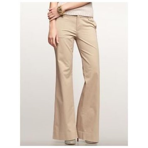flare leg khaki pants